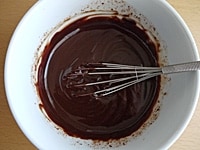 チョコレートと生クリームを合わせて溶かす