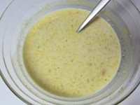 牛乳を加え、混ぜます。味をみて、塩小さじ1/4（量はお好みでどうぞ）、砂糖、スパイスをふりいれます。<br />
冷蔵庫で冷して、冷製スープに。レンジ加熱で、ホットスープとしても！ブレンダーにかければ、なめらかなスープもできますよ。<br />
お好みで、パセリのみじん切りをのせて、風味＆彩りよく！<br />
&nbsp;