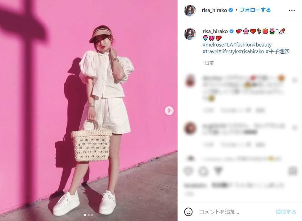 平子理沙、ショーパン姿で50代とは思えぬ美脚＆美スタイルを披露！ 「現実離れした可愛さ」