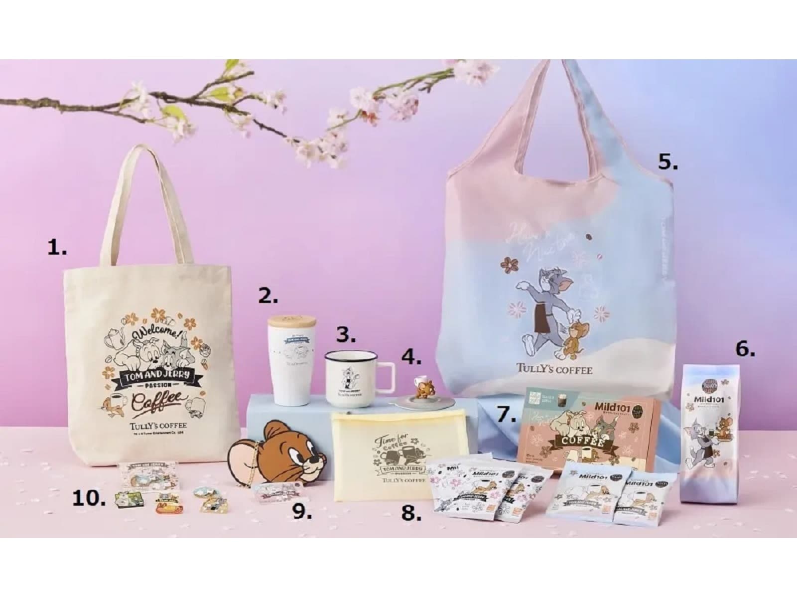 トムとジェリー×タリーズがコラボ！ 桜モチーフのエコバッグやポーチ