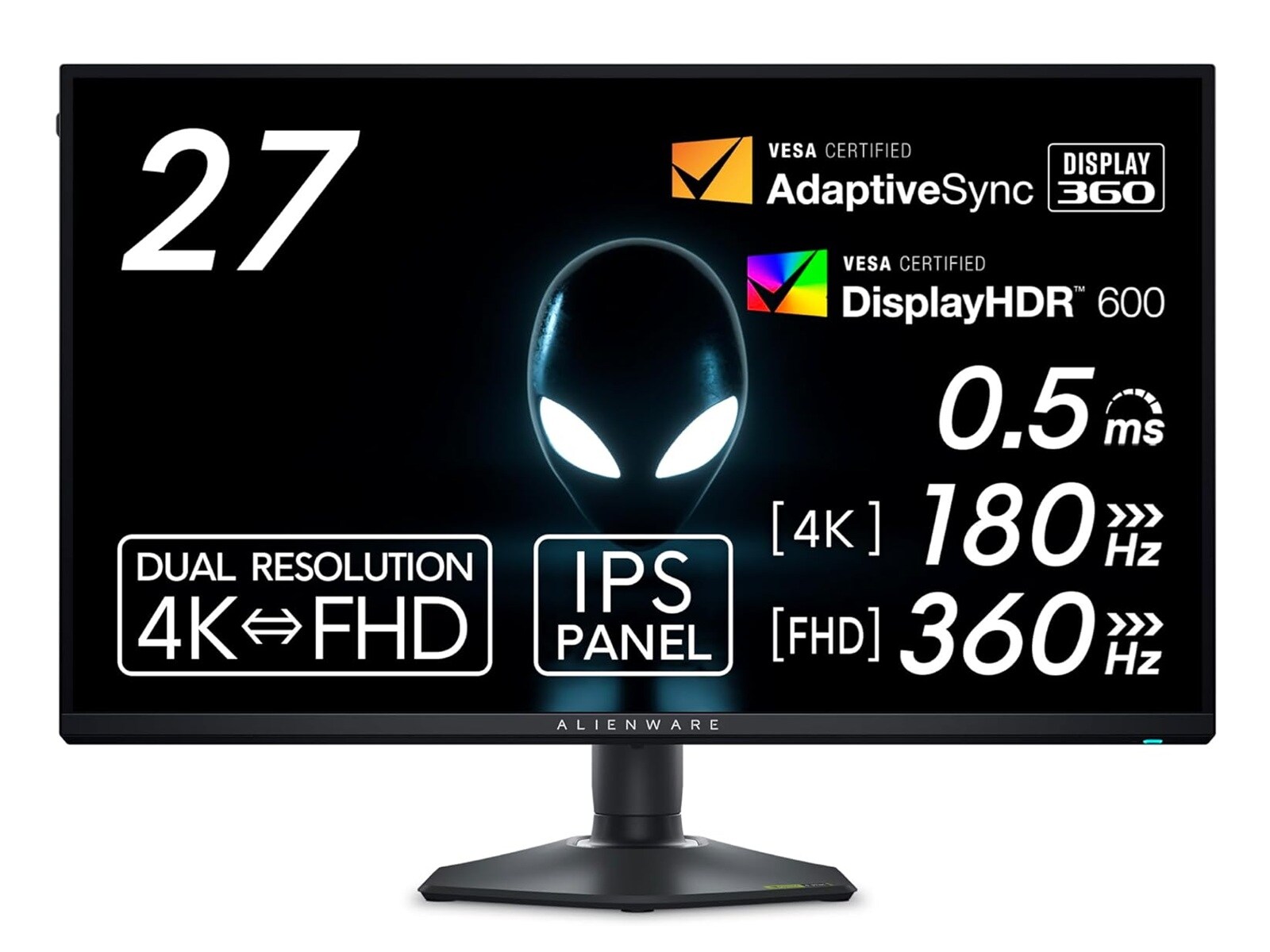 最終お値下げ！新品⭐︎Dell AW2524HFAlienwareモニター デル、量子ドット有機ELパネルの31.6型/26.7型ゲーミング